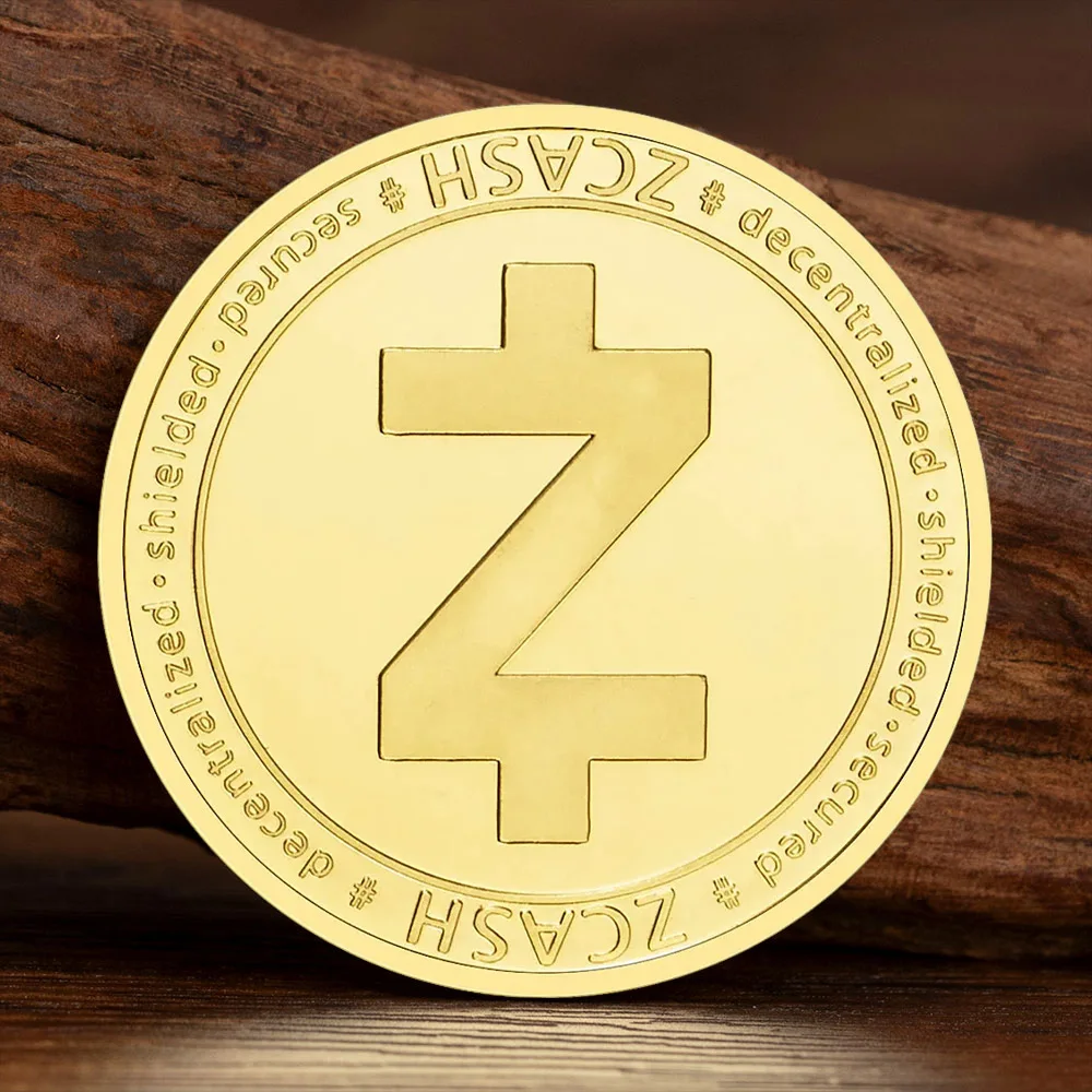 Gold Plated Bitcoin Collectible Gift Art Collection Physical Commemorative Coins ZCASH Gold Coin