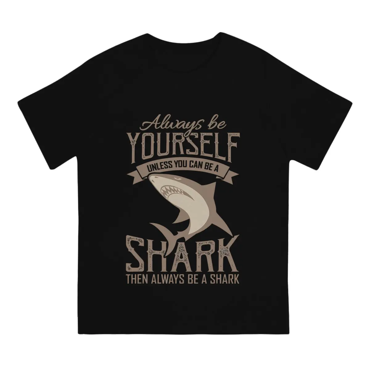 Shark Scuba Diving TShirt for Men BE A SHARK Humor Casual Sweatshirts T Shirt Novelty New Design Fluffy