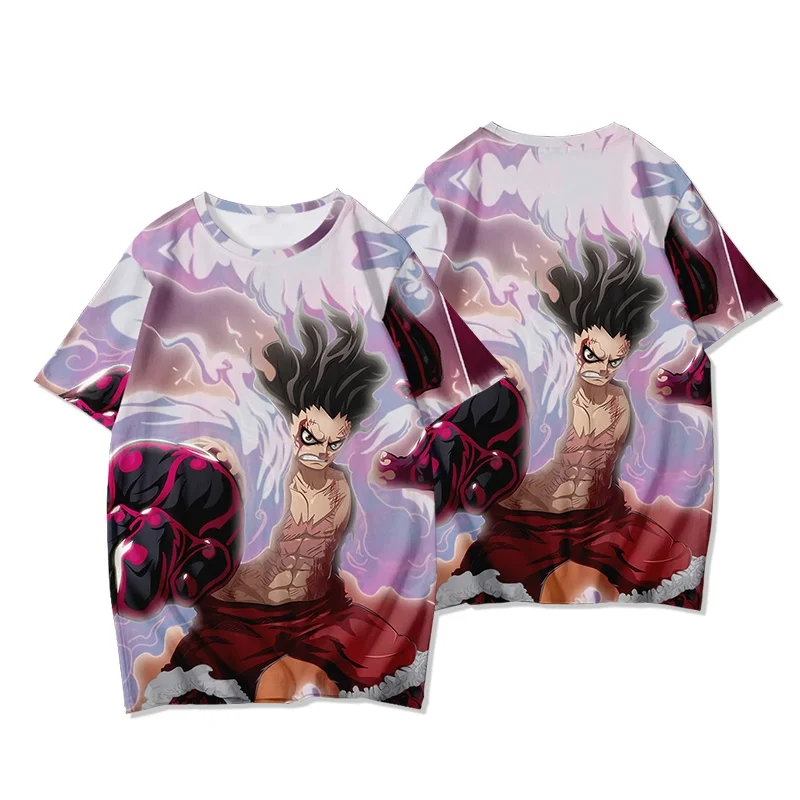 2025-26 Zomer Japanse Anime Een Stuk Mode Mannen Casual T-shirt Anime Gedrukt T-shirt Mannen Sport T-shirt ademend