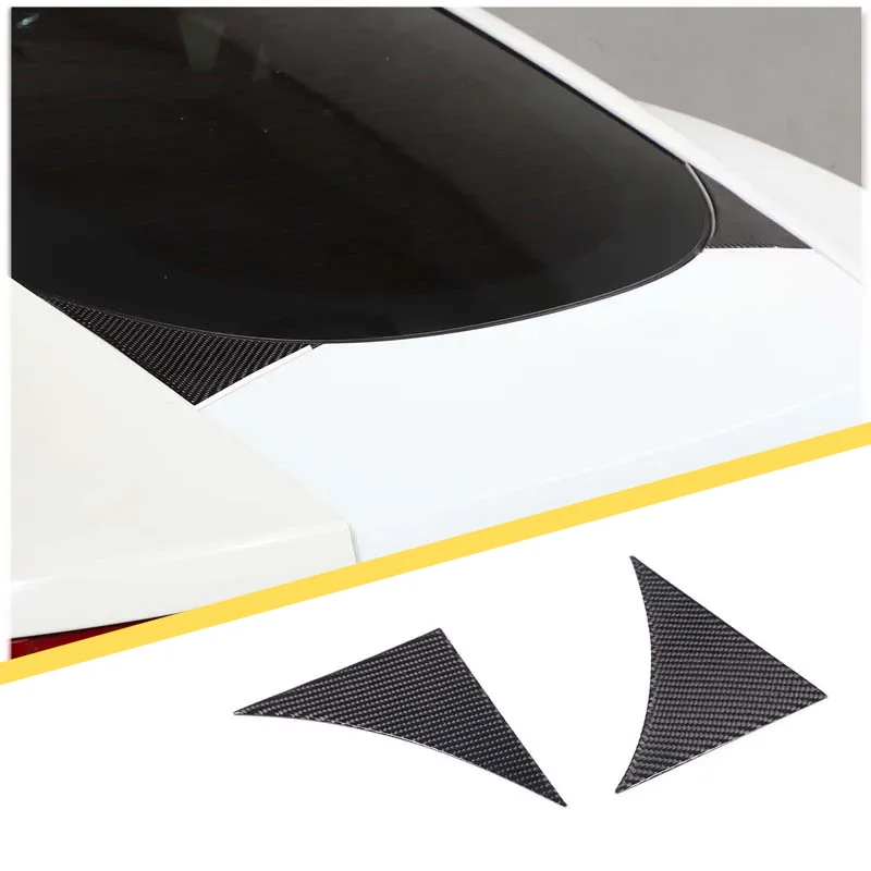 For Jaguar F-TYPE 2013-2022 Soft Carbon Fiber Car Tail Box Triangle Decorative Sticker Car Exterior Accessories