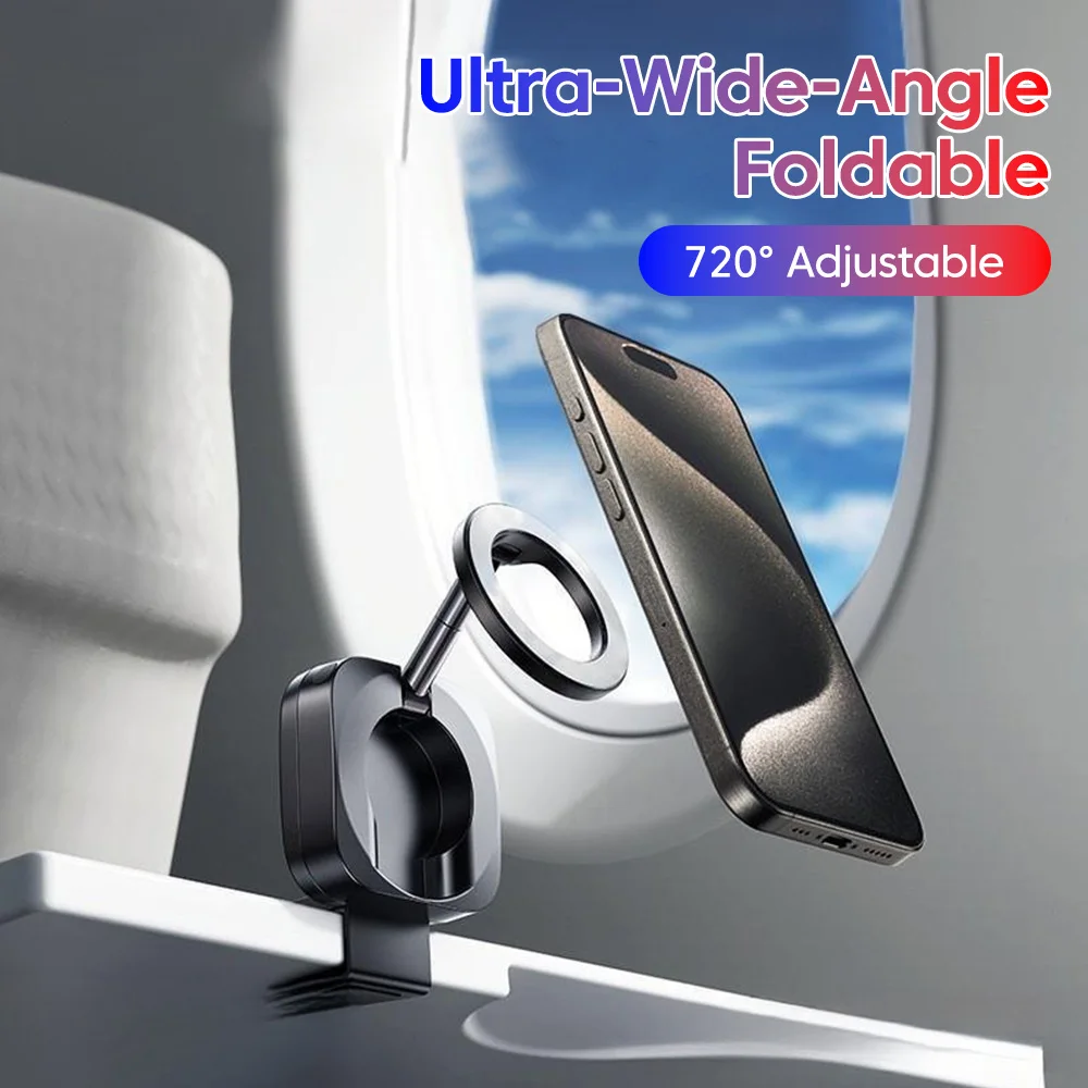 Portable Travel Magnetic Phone Stand for Outdoor Trips Airplane High-Speed Rail Train Foldable Multifunctional Holder
