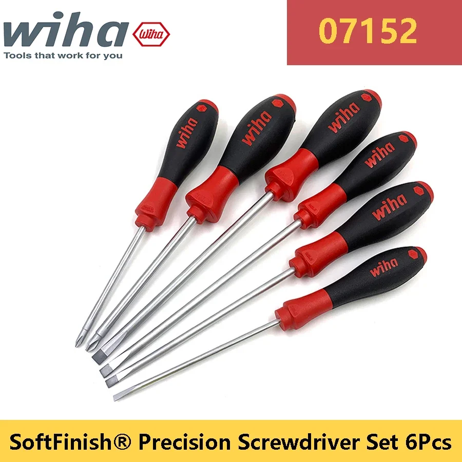 

WIHA 07152 Набор прецизионных отверток, 6 шт., шлицевая крестовая отвертка, эргономичная конструкция ручки, удобное управление, инструменты Wiha