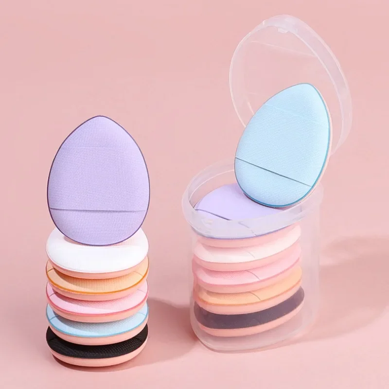 6pcs Mini Finger Powder Puff Makeup Sponge For Foundation Reusable Loose Powder Puff Suitable For Women's Makeup Functional Tool