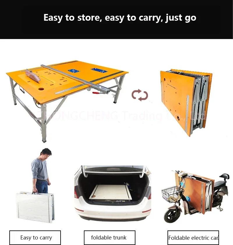 120*80mm Electric Panel Folding Saw Table Woodworking Table Multifunctional Portable Portable Decoration Sliding Table Saw