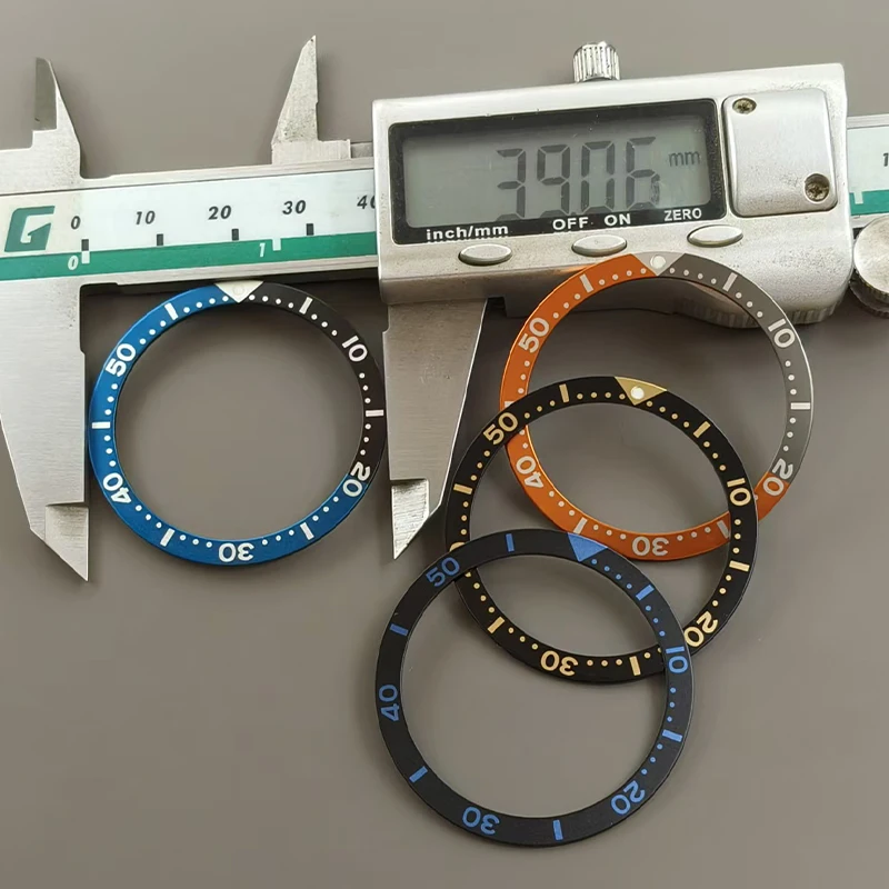 39mmx32.2mm Flat Aluminium Bezel Ring NH35 Case Bezel Insert Fits 6105 6309 Turtle Watch Case NH35 NH36 Watch Repair Parts