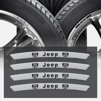 4 件裝鋁合金汽車輪圈貼紙,適用於 Jeep Wrangler、Renegade、Compass、Grand Cherokee、Patriot、Rubicon、Liberty 8 最佳銷售 貼紙吉普車 - №8