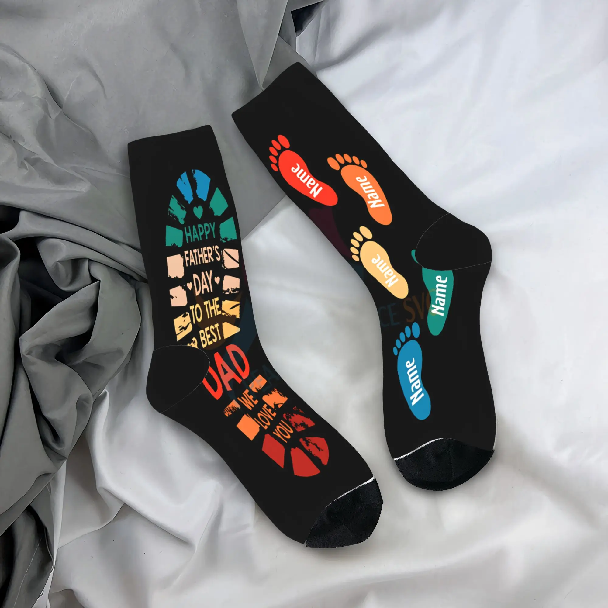 

Super Dad Socks Spring Father's Day Stockings Elegant Couple Quality Socks Custom Skateboard Anti Bacterial Socks