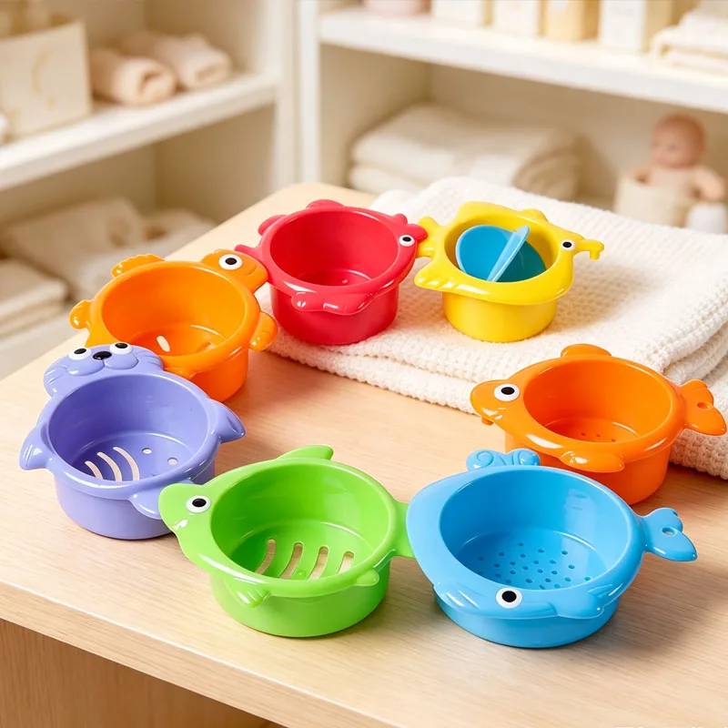 Baby Baby Bath Toys Colorful Stacking Cups Educational Nesting Water Toy for Toddlers Indoor Beach Sand Play 6-12 Months - Aliexpress Deal