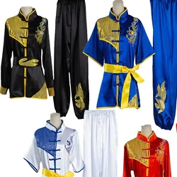 Chinese Wushu Uniform Kungfu Clothes Martial Arts Suit Taolu Garment Dragon Embroidery Costume For Men Woman Kids Boy Girl