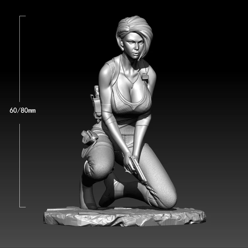1/24   1/18  Resin Model Kits Female Soldier Sculpture Unpainted Figurine No Color RW-1049