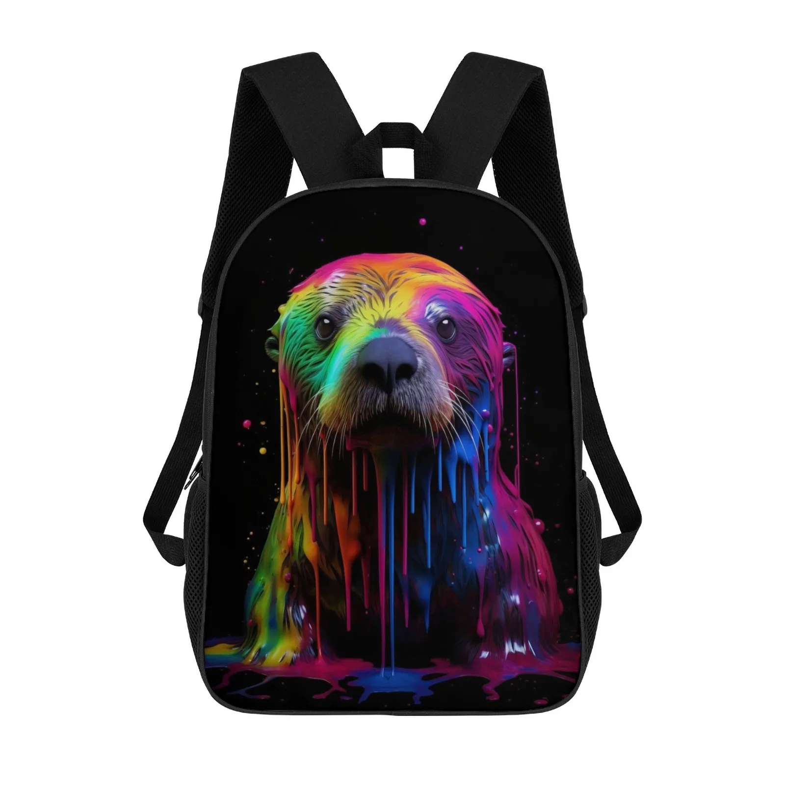 

Рюкзак с принтом Rainbow Sea Otter Sac A Dos на молнии, сумка для книг «Снова в школу», 17-дюймовый школьный рюкзак, сумка