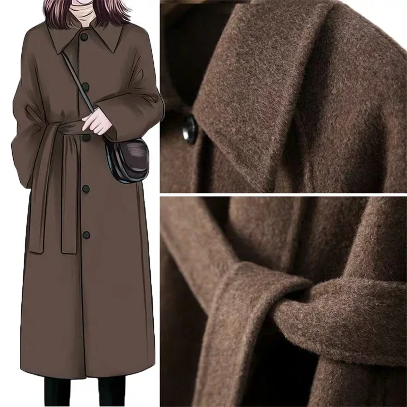 

Winter New Elegant Women Korean Chic Long Blend Woolen Oversize Coats Loose Lapel Overcoat Cardigans Thick Warm Coat Outerwear