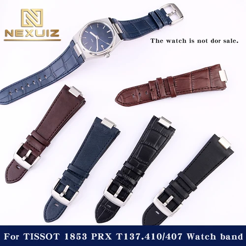 Imagen 1 del producto Para Tissot 1853 Super Player PRX Series T137.410/T137.407 correa de reloj de cuero genuino T137 correa de reloj de cuero elevado para hombres 12mm
