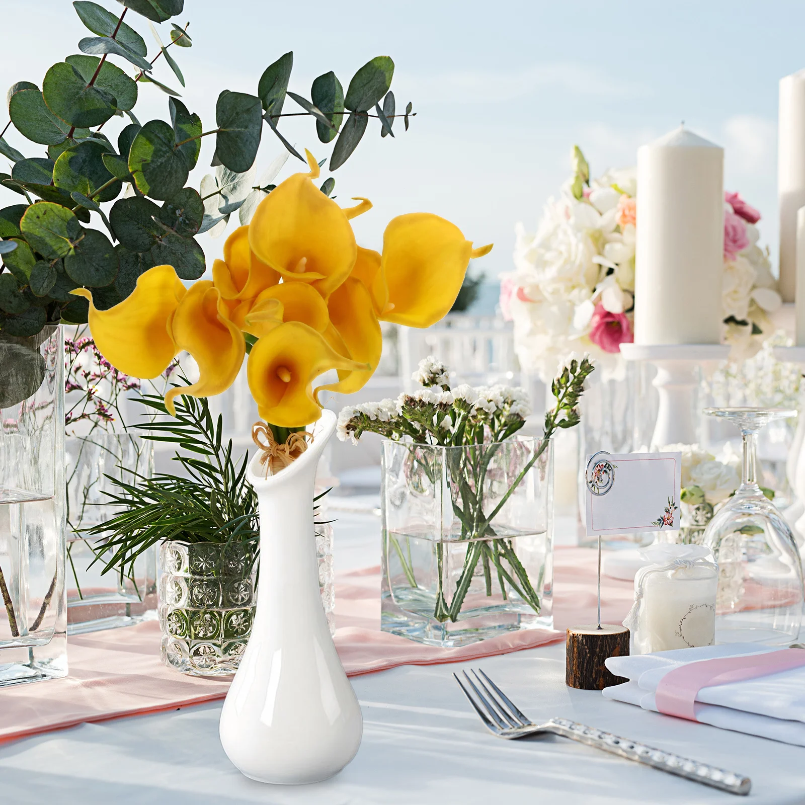 

20pcs Artificial Flower Bouquet For Home Wedding Party Decoration Garden Bridal Arrangement Fake Flower Ornament