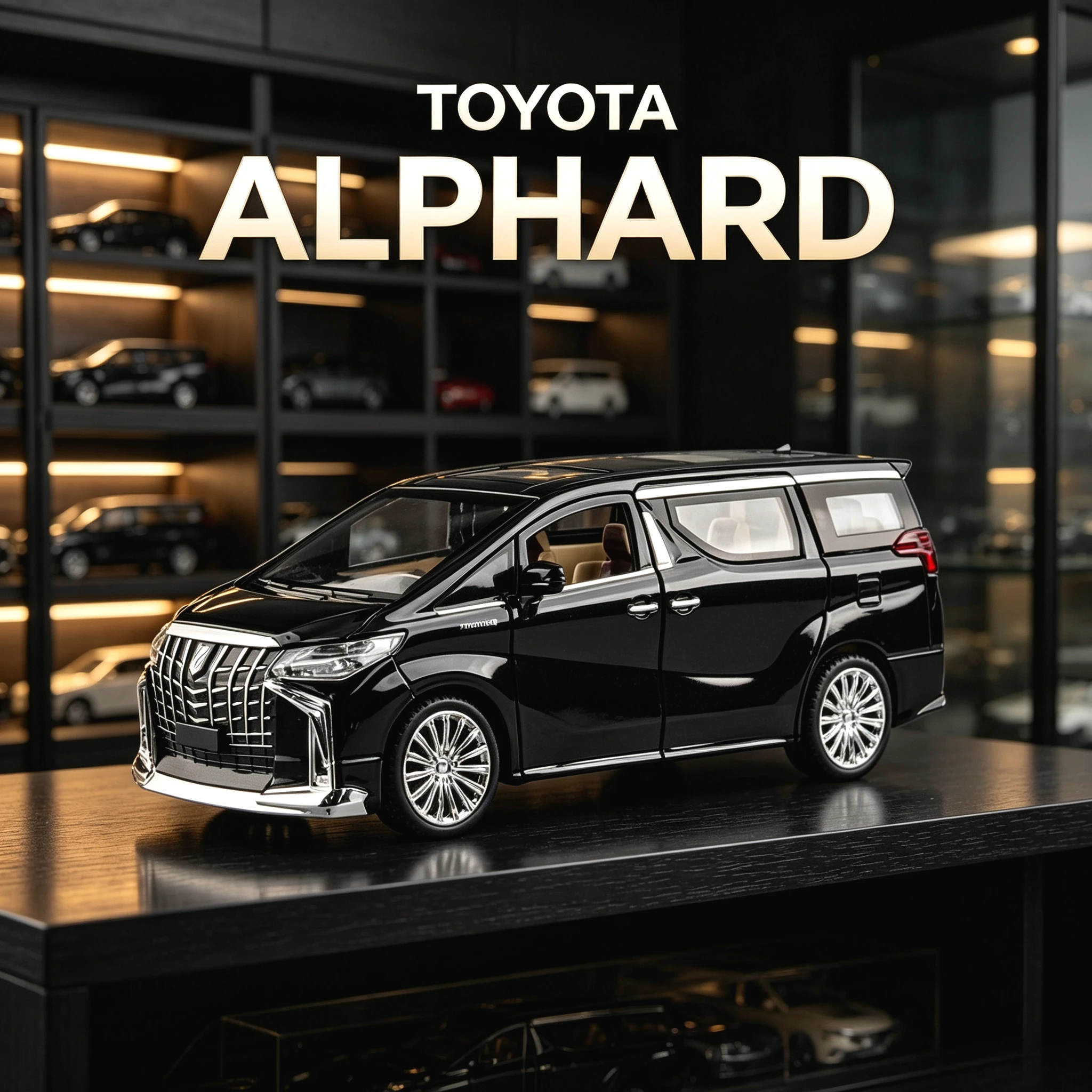 1:24 ALPHARD High Simulation Diecast Metal Alloy Model Car Sound Light Pull Back Collection Gifts