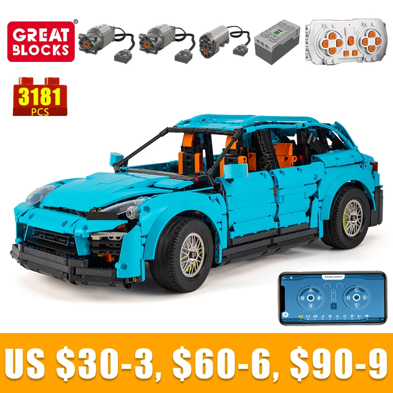 

Technical 10508 3181Pcs High-Tech Moc Super Speed Sports RC Suv Motor Car Brick Model Building Blocks Toys Chrismas Boys Gifts