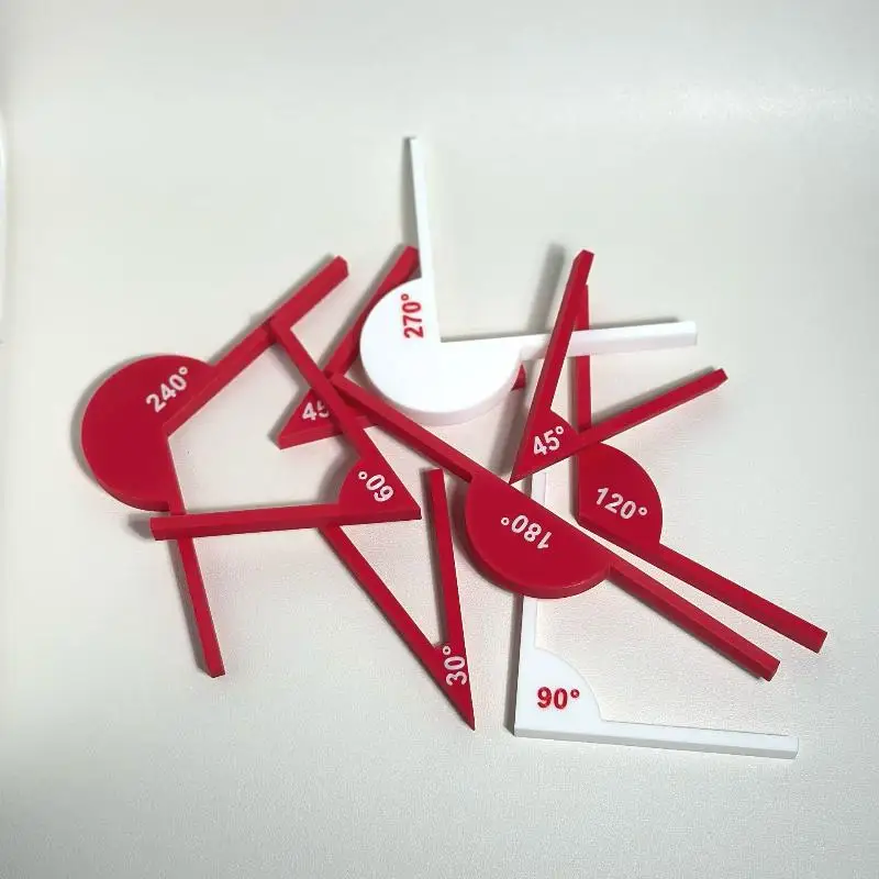 2/5Pcs Multifunctional Geometric Angle Teaching Auxiliary Props Portable Geometric Angle Ruler Measuring Tools