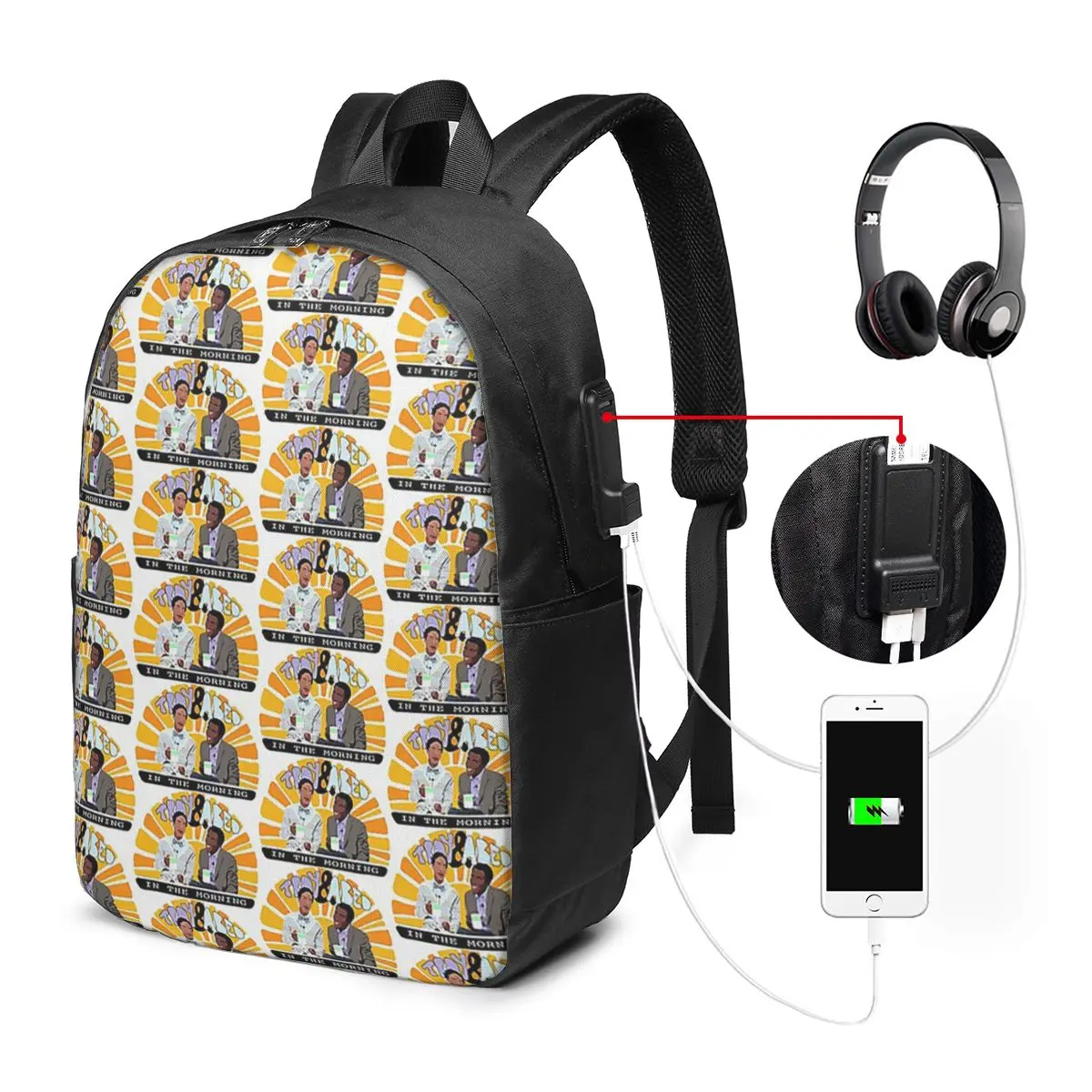 

Community- Troy And Abed In The Morning Backpack Travel Notebook Bag Computer College Student School Bag Laptop Shoulder Bags
