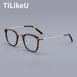 Luxury Designer Retro Oval Square Eyeglasses High Quality Handmade Titanium Acetate Men Women Prescription Optical Glasses Frame