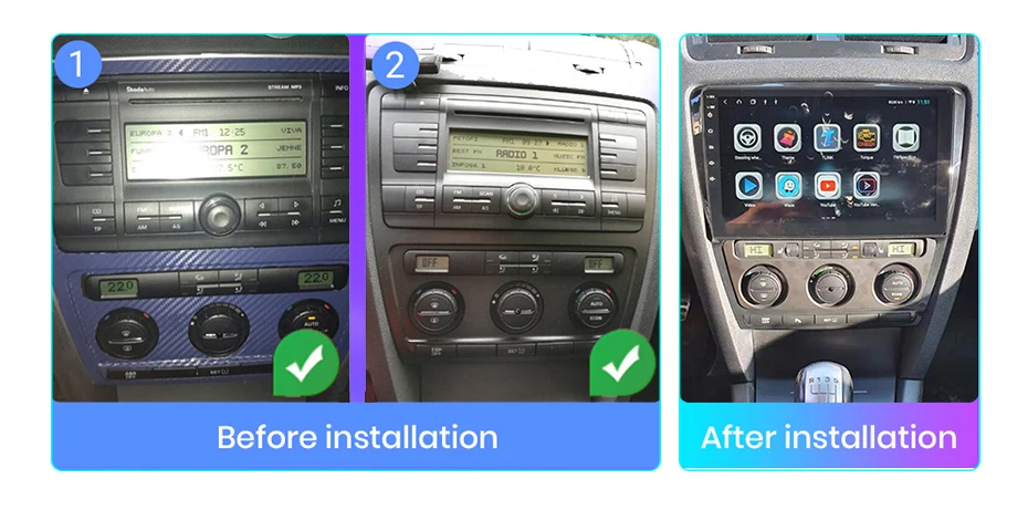 Junsun Qualcomm 8-Core 360 Kamera Drahtlose CarPlay Android Auto Auto Radio für Skoda Octavia 2 A5 2008 2009-2013 GPS – Detail 4