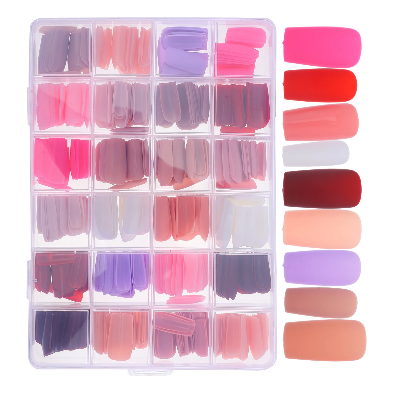 1 صندوق ضغط الأظافر نصائح الأظافر وهمية مربع الأظافر الاصطناعية عصا على النساء مانيكير الزخرفية الأظافر كاذبة يمكن ارتداؤها #5