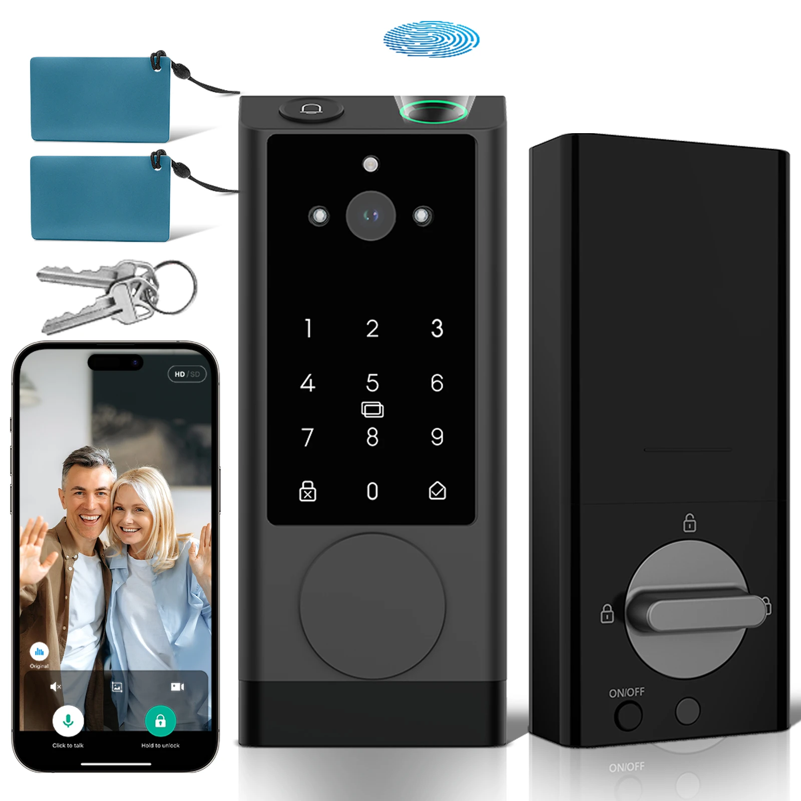 Smart Lock Keyless Entry Door Lock With Doorbell WiFi Fingerprint Door Lock Biometric Fingerprint Door Lock With IC Cards