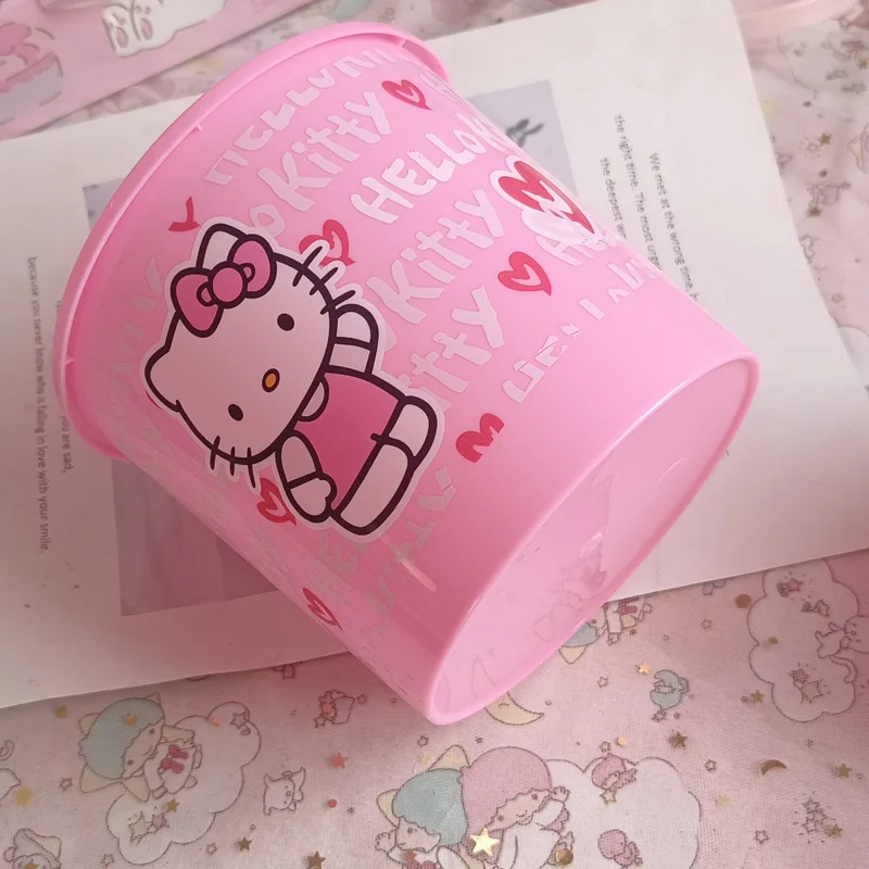 Kawaii Sanrio Hellokitty Kleine Mini Vuilnisbak Voor Dames Thuis Desktop Opslag Voor Opbergbak Desktop Zonder Deksel Vuilnisbak