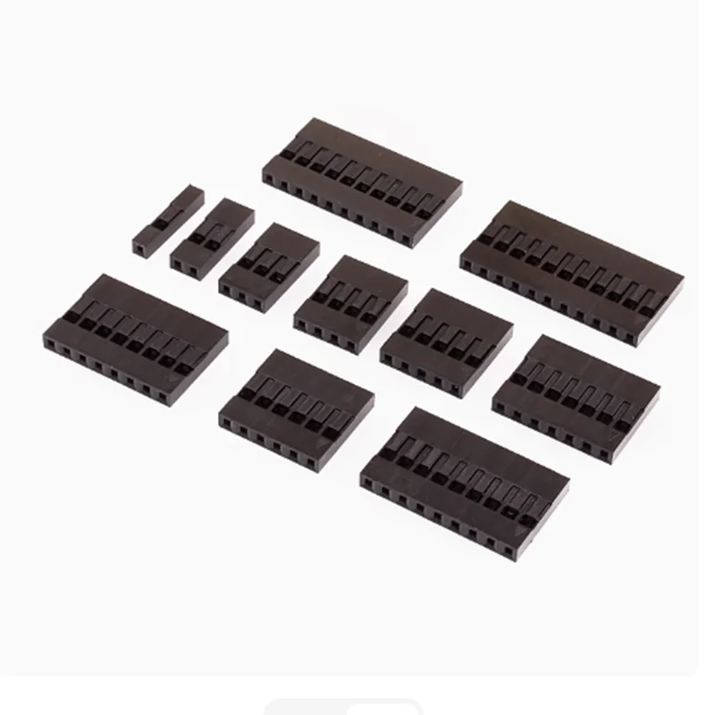 50pcs Dupont Plastic Shell Plug 2.54mm Single Row Dupont Connector 1P/2P/3P/4P/5P/6P/7P/8P/9P/10P Housing