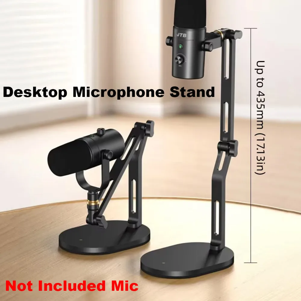 

Foldable Desktop Microphone Stand for Recording Podcasting Streaming Heavy-duty Mic Adjustable Metal Boom Arm for AM8 K669B SM7B