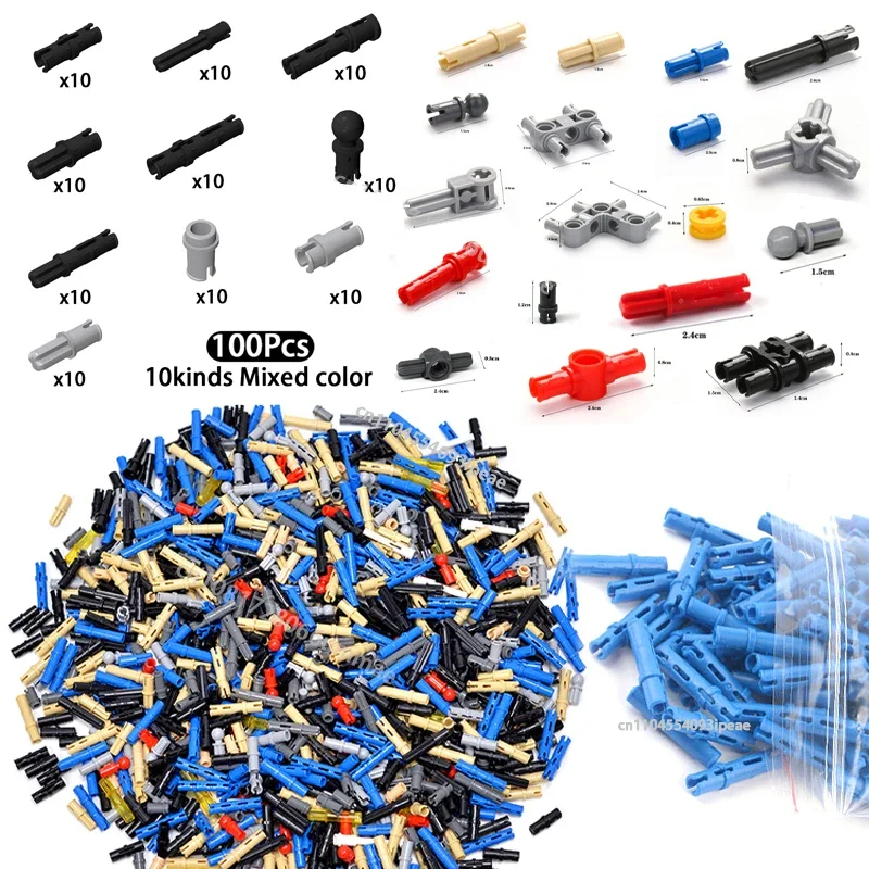 100Pcs Bulk Parts Pin Peg Friction Ridge Connector 2780 3749 4274 6558 6628 32054 43093 Building Blocks DIY Technical Bricks Toy