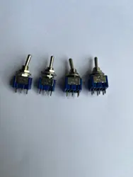 100PC/5PC Miniature Toggle Switch Single Pole Double Throw SPDT DPDT ON-OFF-ON ON-ON 120VAC 6A 1/4 Inch Mounting MTS-102 103 202