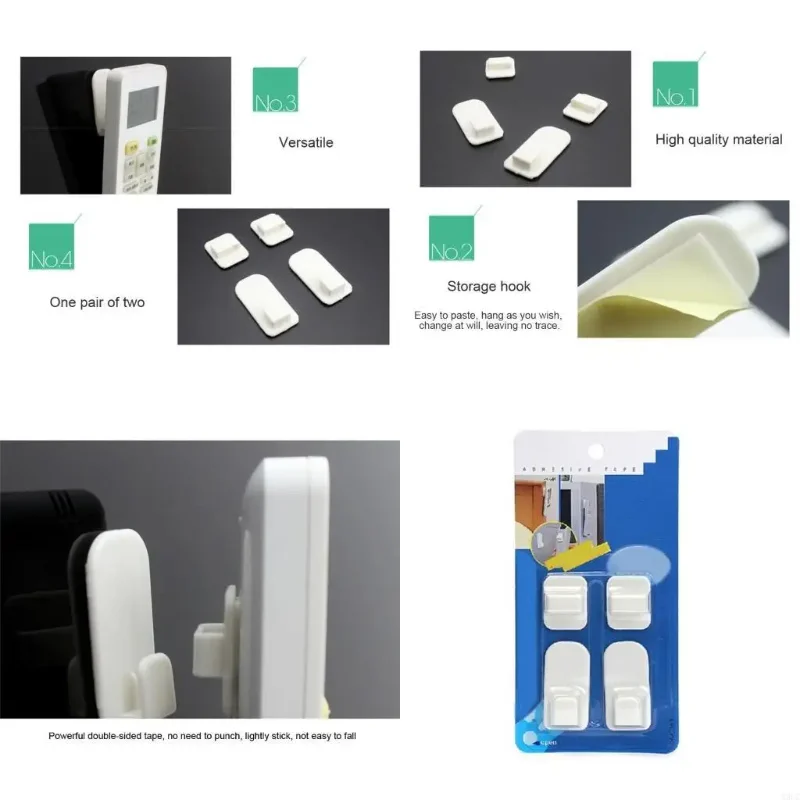 1 個の壁掛けリモコンブラケット - テレビリモコン用のプラスチックフック 4 個。