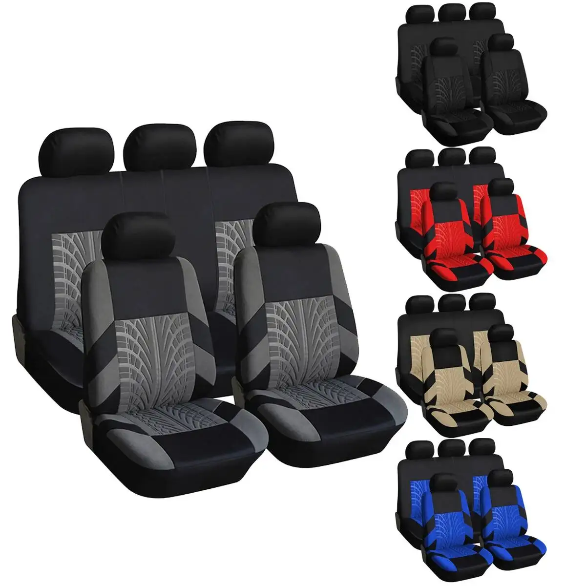 

Universal Full Set Car Seat Covers for Most Cars Truck SUV, Polyester Auto Seat Protector, Breathable Vehicle Interior Cushions