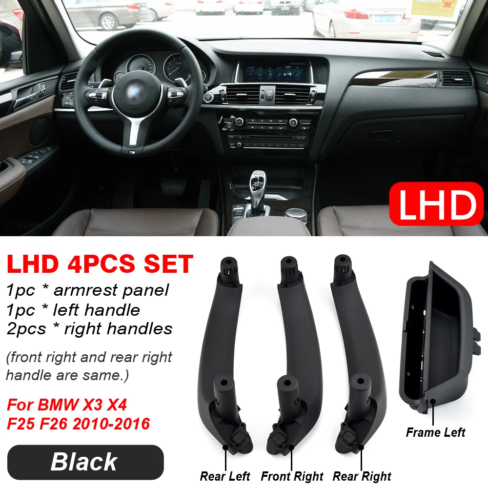 

For BMW F25 F26 X3 X4 11-17 Door Panel Armrest Pull Trim Cover Black Beige Color Left Side Door Interior Inner Handle Pull Trim