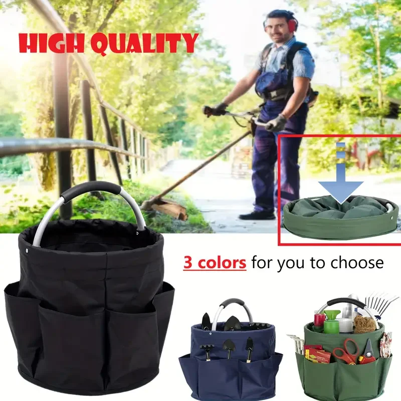 17L Folding Storage Bag With Handle, Large Capacity Picnic Tote Outdoor Cleaning Caddy, Multi-purpose Basket For Home Travel