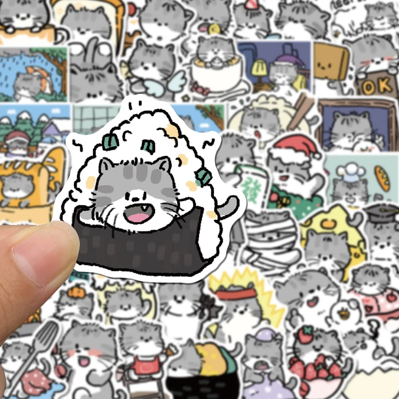 60PCS Katze Aufkleber Nette Cartoon Kawaii Katzen Vinyl Aufkleber Wasserdicht Aufkleber Wasser Flaschen Laptop Gepäck Computer Scrapbooking