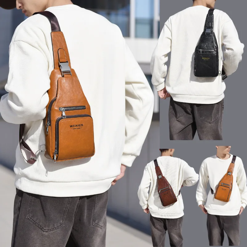 

Men's and women's crossbody large-capacity waterproof cycling zipper simple single-shoulder backpack