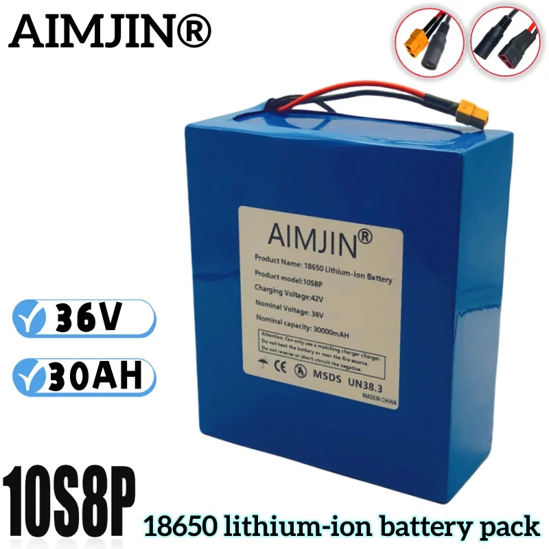 100% New 10S8P Lithium-ion Rechargeable Battery Pack 36V 30000mAh Suitable for Electric Scooter Battery