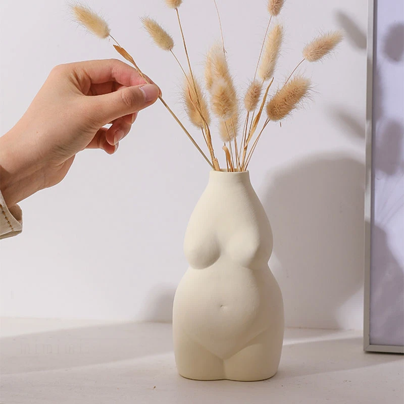 

Creative Human Body Torso Flower Mold Clay Concrete Mold Large Size Female Body Vase Silicone Mold