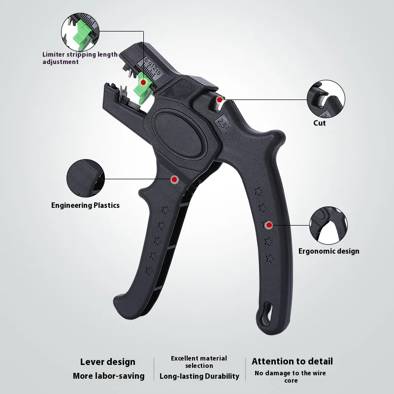 

WX-D5 Multi-functional Wire Stripper, Wire and Cable Stripping & Cutting Pliers, Electrical Stripping Tools