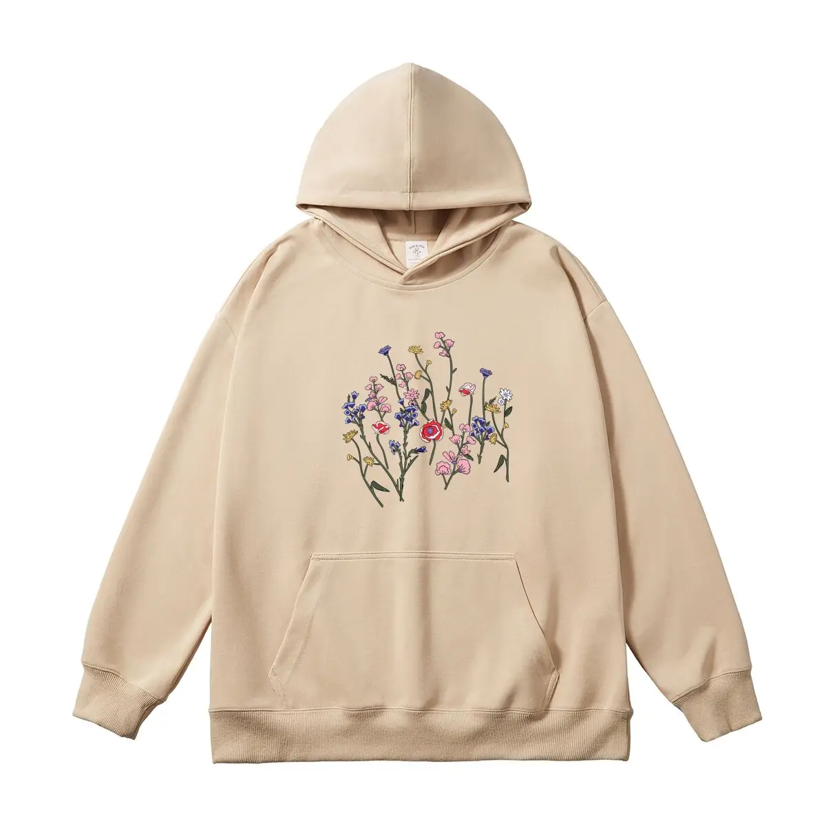 Women's Hoodies Oversized Colorful Flowers Graphic Printed Sweatshirt Female Classic Hooded Pullover Autumn Thick Sportswear