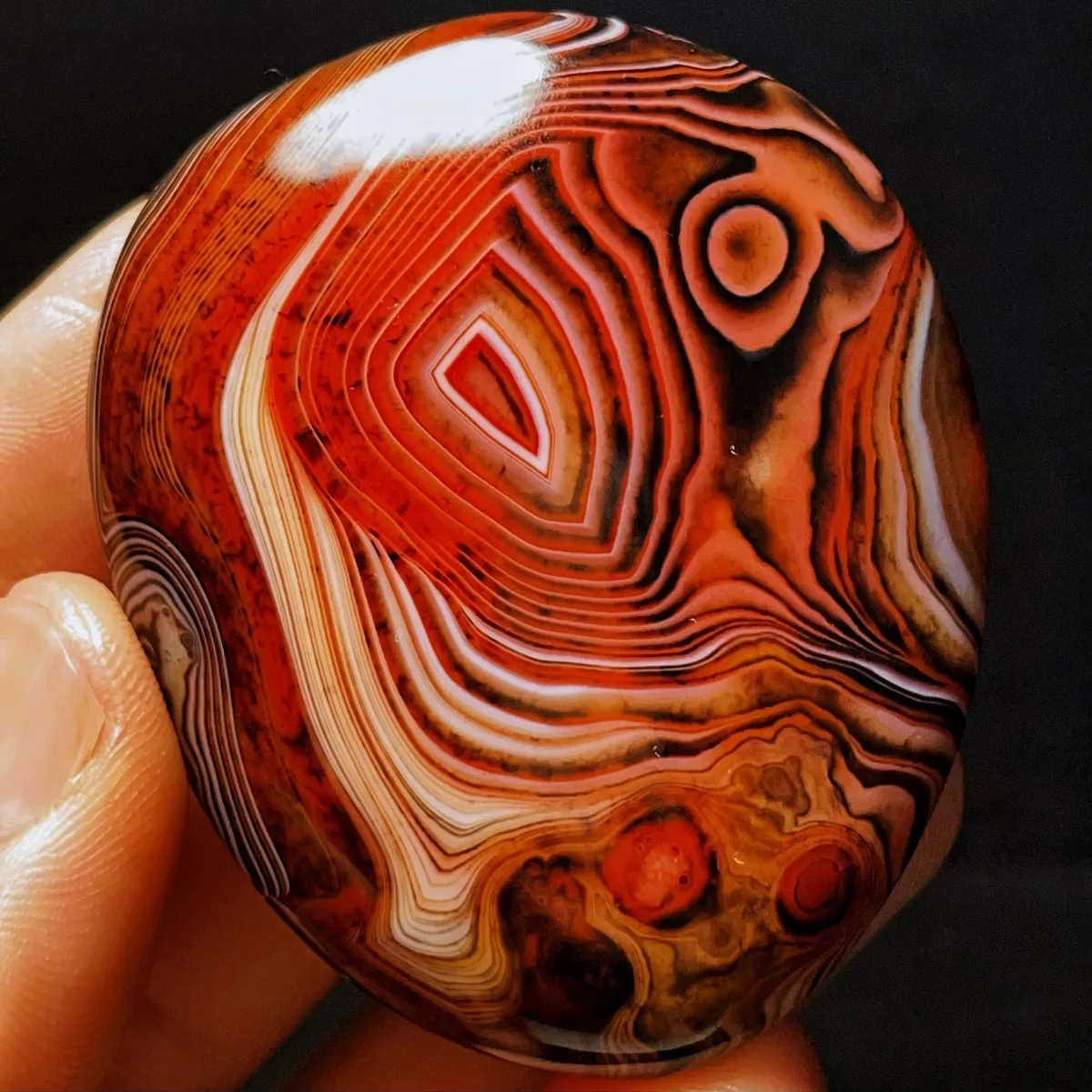 Large Sunset Tone Banded Agate Worry Stone, Mineral Specimen, Tumbled Polished, Gift Giving, Natural Stone, Crystal Collection