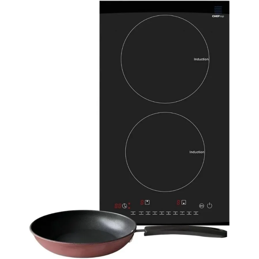 Portable Induction Cooktop with Digital Ceramic Top and Safety Lock for Home Kitchen 120V 1800W Dual Cooking Zones with Touch S