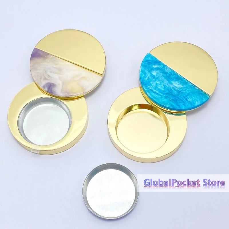 [TG823]Zinc Alloy Solid Perfume Container Sliding Lid Balm Box Mini Refillable Metal Makeup Case