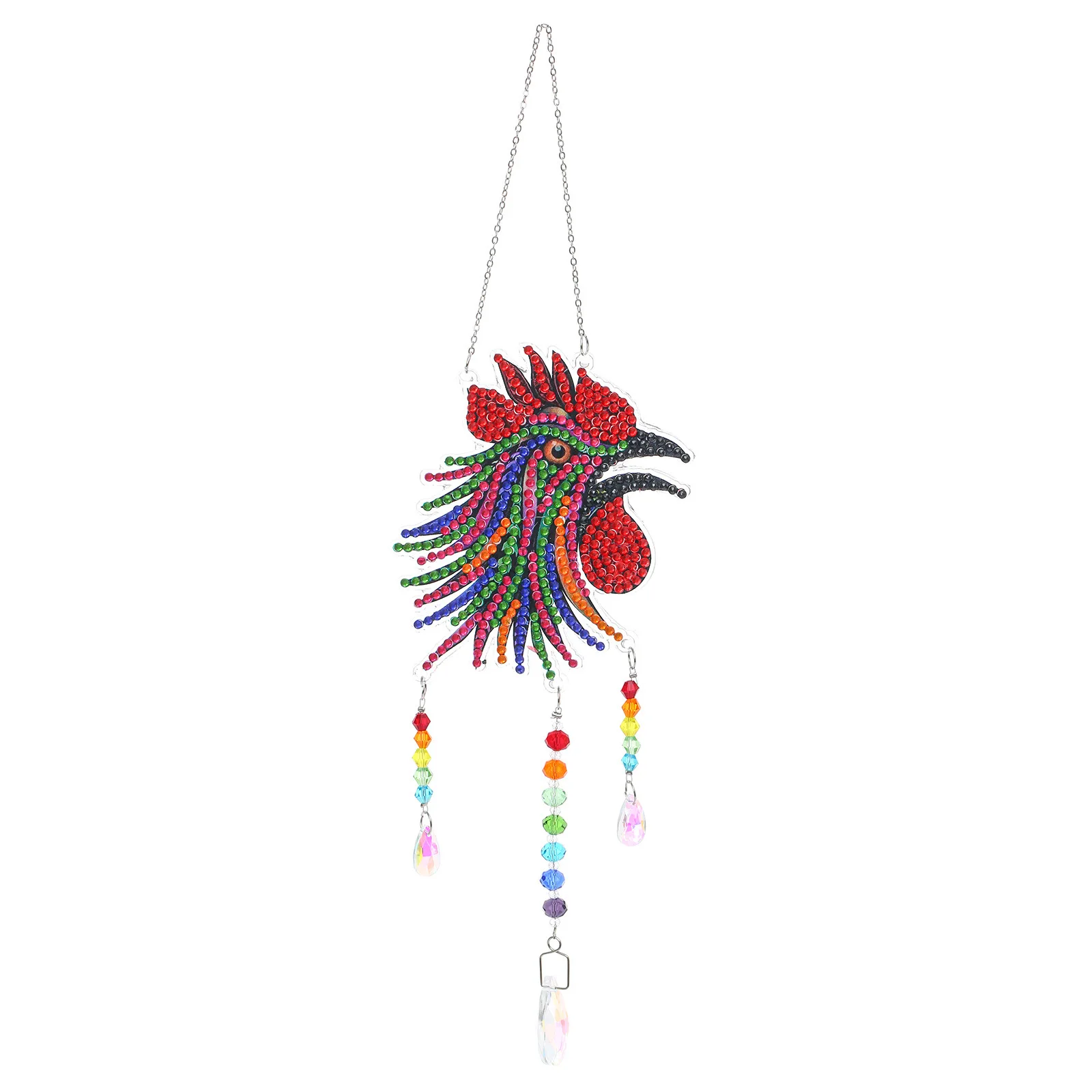 New Diamond Painting Rooster Campanula Acrylic Crystal Material Handicrafts Material Double-sided Point Drilling Wind Chimes DIY