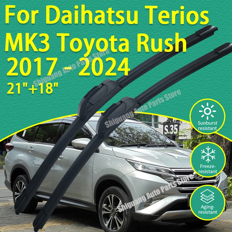 

Front Silicone Coating Wipers for Daihatsu Terios MK3 Toyota Rush F800 F850 2017 - 2024 Car Wiper Windshield Blades Accessories