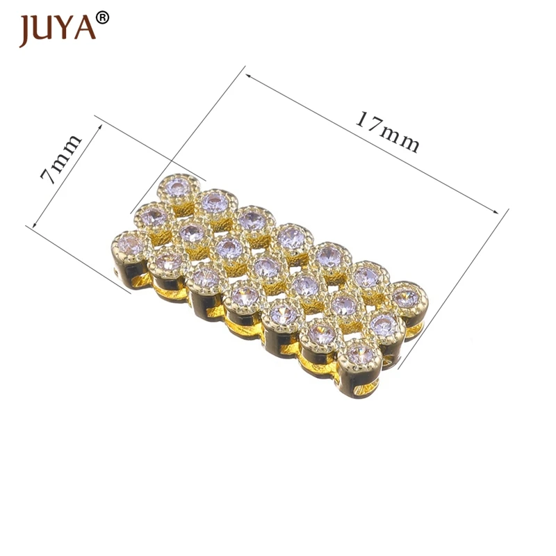 Supplies For Jewelry Copper Zircon Square Charms For Bracelets Necklaces Diy Micro Pave Connectors Bijoux Jewelry Berloques
