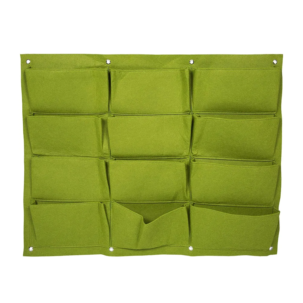 1Pcs Felt Wall Hanging Plant Bag Vertical 12-Pocket Planter for Garden Outdoor Indoor Herb Succulent Vegetable Growing Pocket view 6