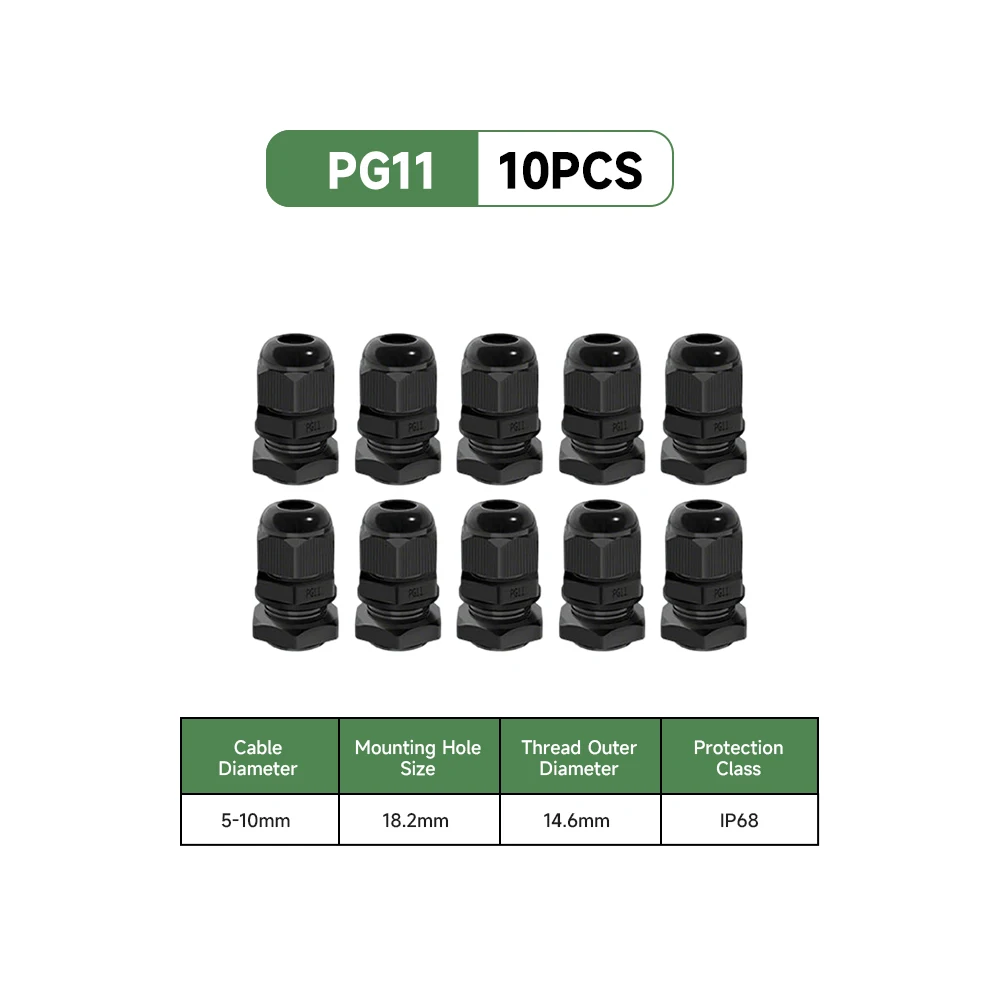 PG11-Black-10Pcs