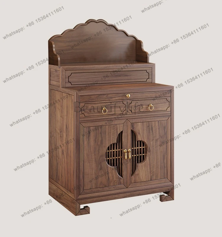 black walnut table with door incense case three-layer altar modern style home